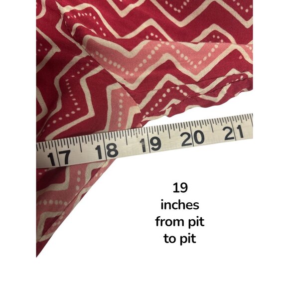 Natalie Martin Red Zigzag Print Wrap Dress – Boho Resortwear Lightweight Midi M - Picture 8 of 9